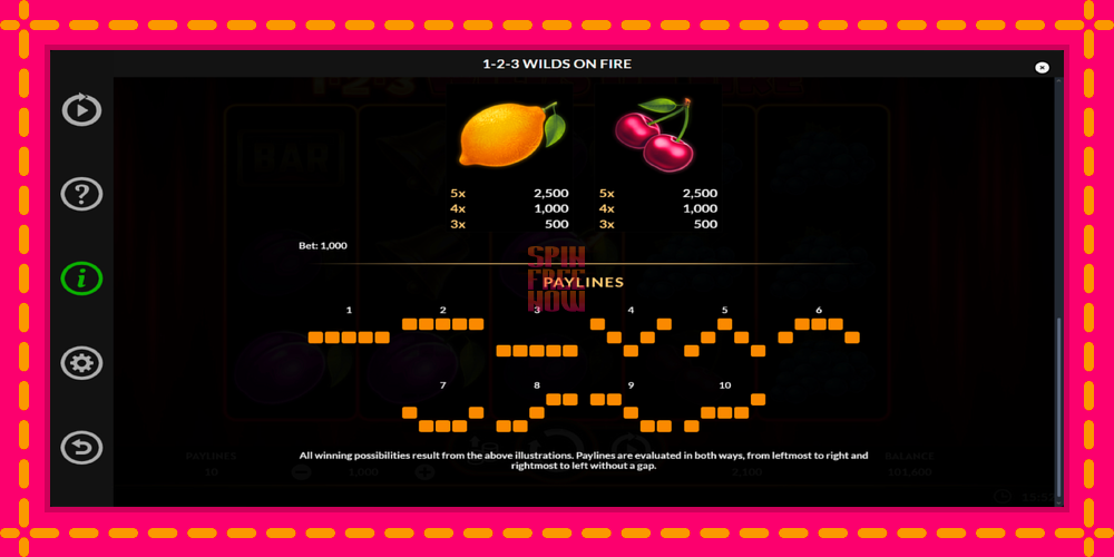 1-2-3 Wilds on Fire hrací automat s pohodlnými bonusmi, predstaviť si 6