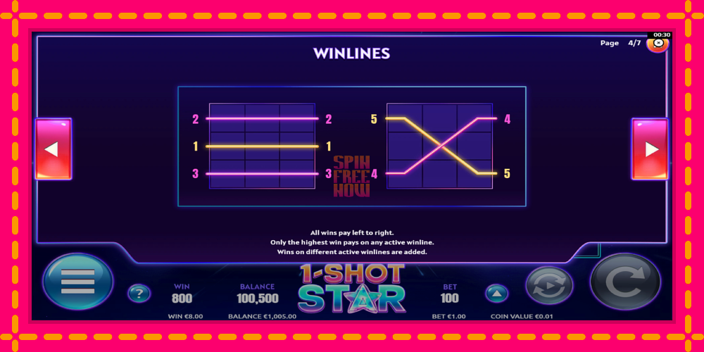 1-Shot Star hrací automat s pohodlnými bonusmi, predstaviť si 7