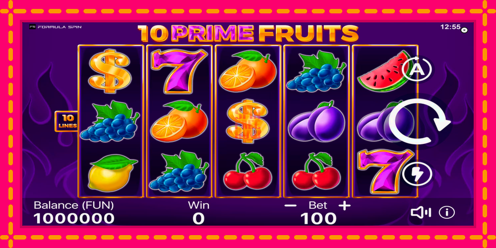 10 Prime Fruits hrací automat s pohodlnými bonusmi, predstaviť si 1