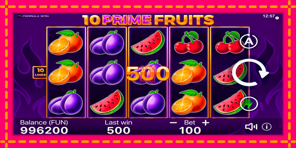 10 Prime Fruits hrací automat s pohodlnými bonusmi, predstaviť si 4