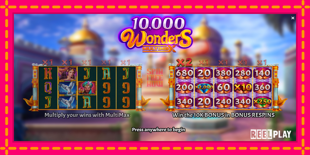 10,000 Wonders Multimax hrací automat s pohodlnými bonusmi, predstaviť si 1