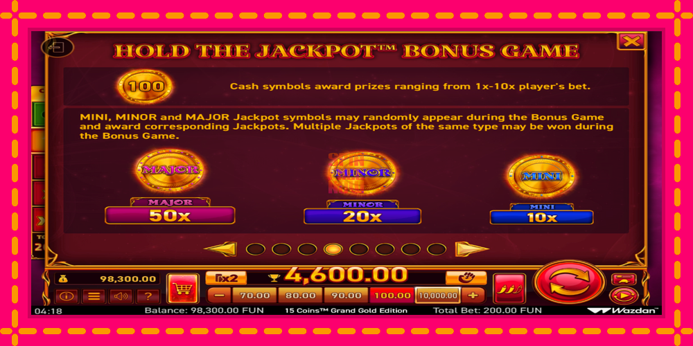 15 Coins Grand Gold Edition Score The Jackpot hrací automat s pohodlnými bonusmi, predstaviť si 6