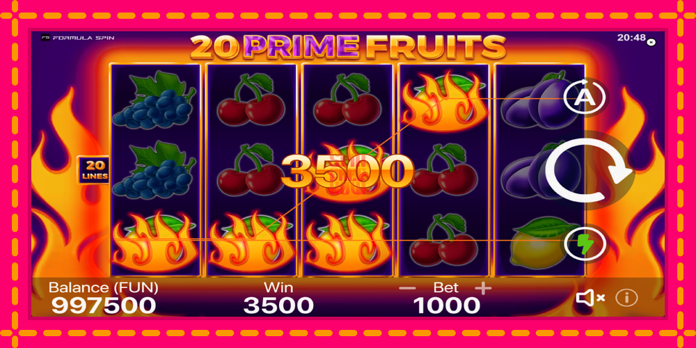 20 Prime Fruits hrací automat s pohodlnými bonusmi, predstaviť si 2