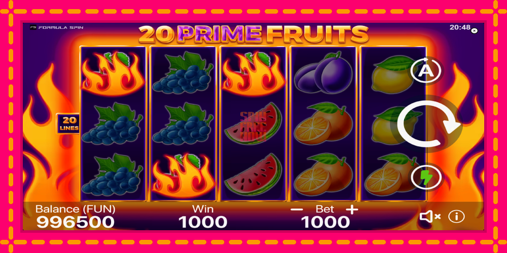 20 Prime Fruits hrací automat s pohodlnými bonusmi, predstaviť si 3