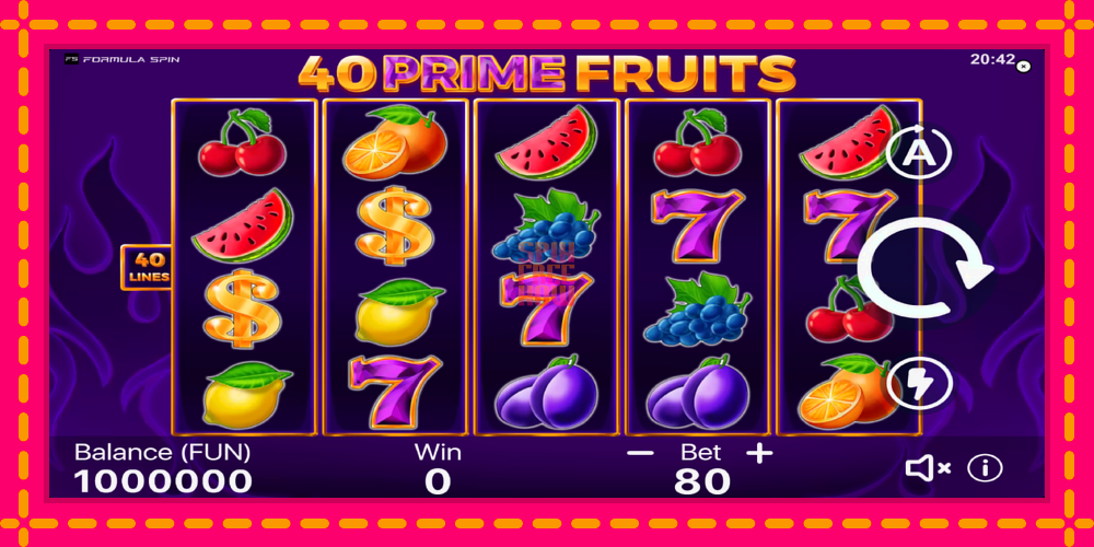 40 Prime Fruits hrací automat s pohodlnými bonusmi, predstaviť si 2