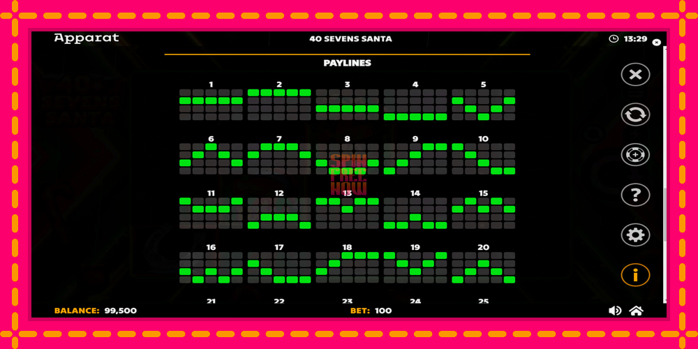 40 Sevens Santa hrací automat s pohodlnými bonusmi, predstaviť si 7