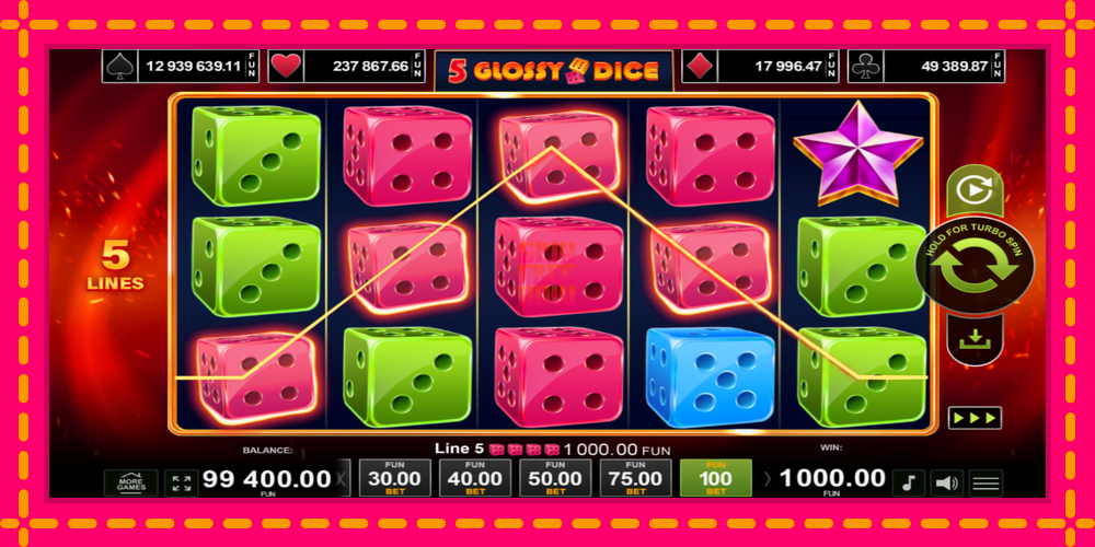 5 Glossy Dice hrací automat s pohodlnými bonusmi, predstaviť si 4