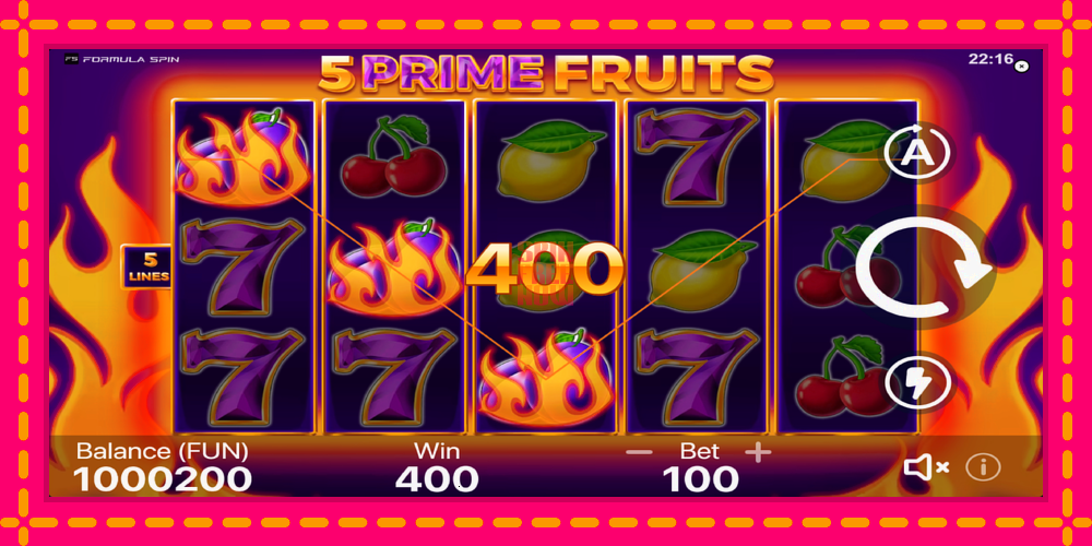 5 Prime Fruits hrací automat s pohodlnými bonusmi, predstaviť si 3