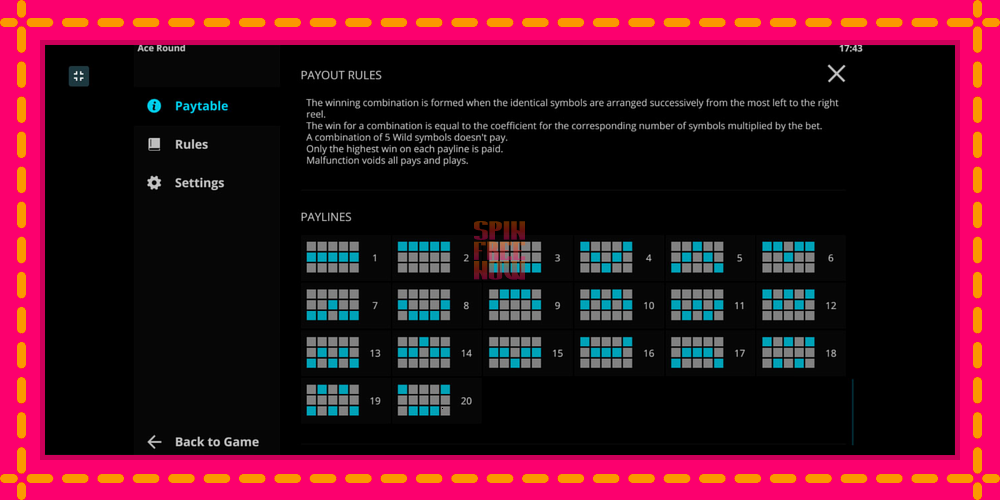 Ace Round hrací automat s pohodlnými bonusmi, predstaviť si 7