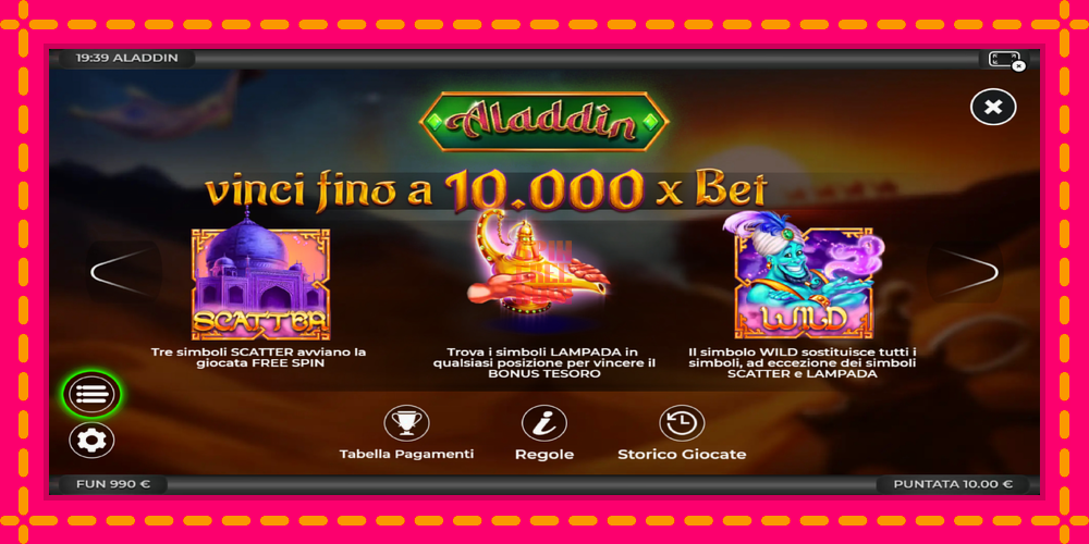 Aladdin hrací automat s pohodlnými bonusmi, predstaviť si 5