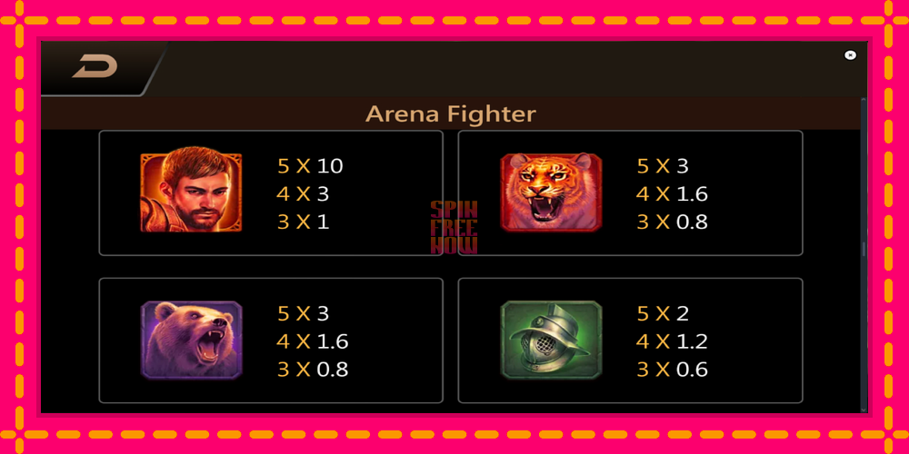 Arena Fighter hrací automat s pohodlnými bonusmi, predstaviť si 6