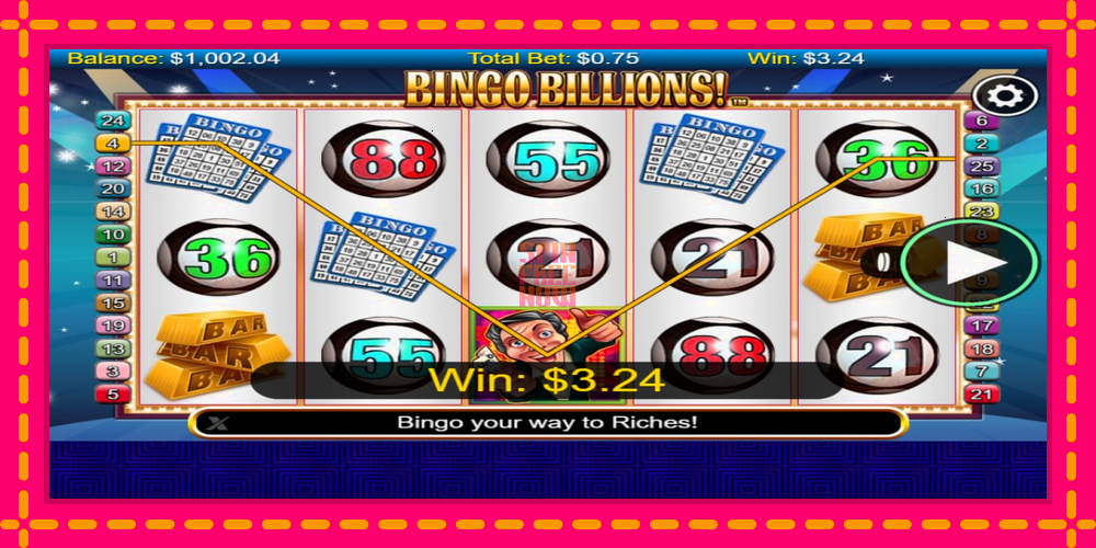 Bingo Billions hrací automat s pohodlnými bonusmi, predstaviť si 3