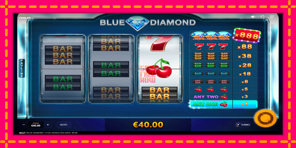 Blue Diamond hrací automat s pohodlnými bonusmi, predstaviť si 3