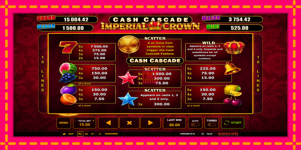 Cash Cascade Imperial Crown hrací automat s pohodlnými bonusmi, predstaviť si 5