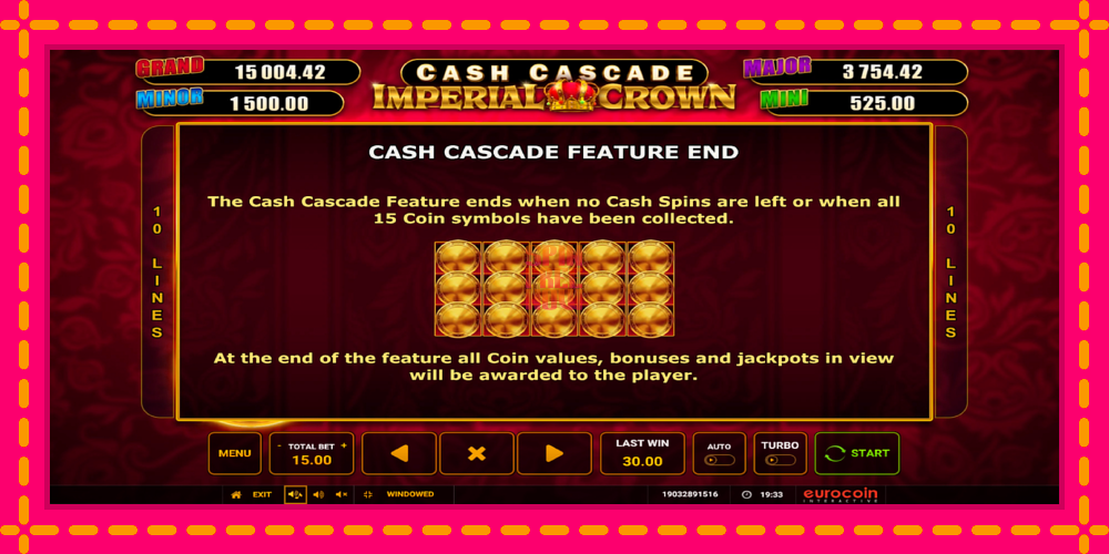 Cash Cascade Imperial Crown hrací automat s pohodlnými bonusmi, predstaviť si 7