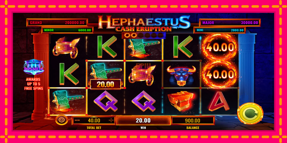 Cash Eruption Hephaestus hrací automat s pohodlnými bonusmi, predstaviť si 3