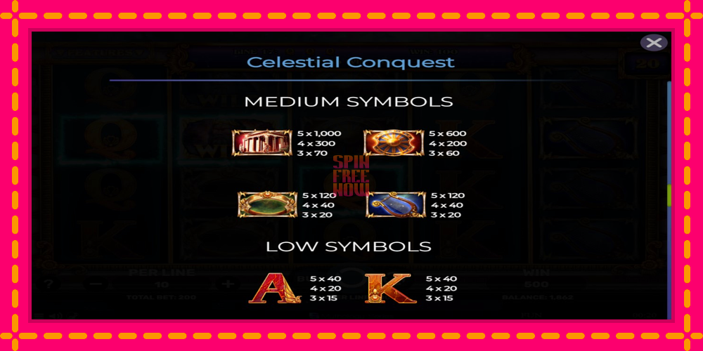 Celestial Conquest hrací automat s pohodlnými bonusmi, predstaviť si 6