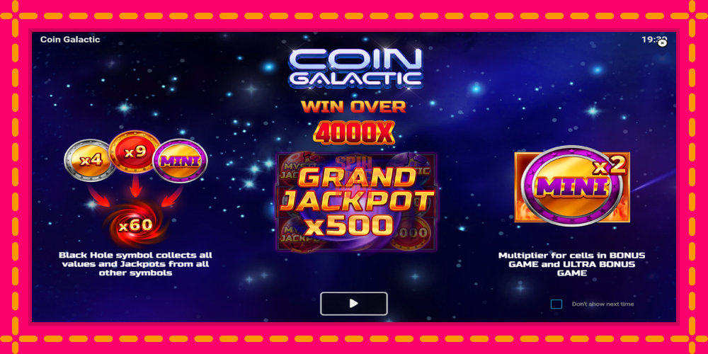 Coin Galactic hrací automat s pohodlnými bonusmi, predstaviť si 1