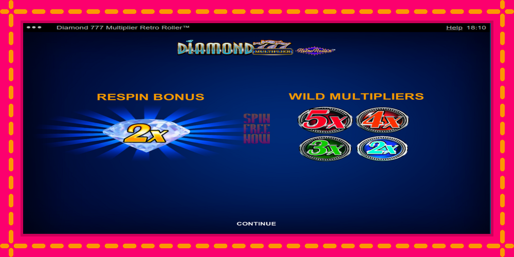 Diamond 777 Multiplier Retro Roller hrací automat s pohodlnými bonusmi, predstaviť si 1