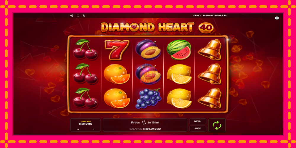 Diamond Heart 40 hrací automat s pohodlnými bonusmi, predstaviť si 1