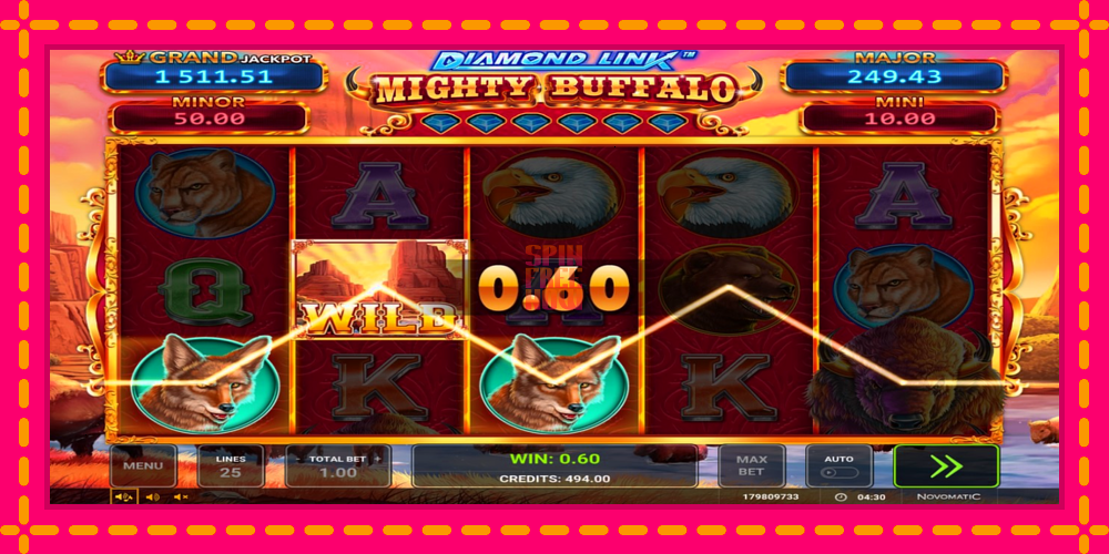 Diamond Link Mighty Buffalo hrací automat s pohodlnými bonusmi, predstaviť si 2