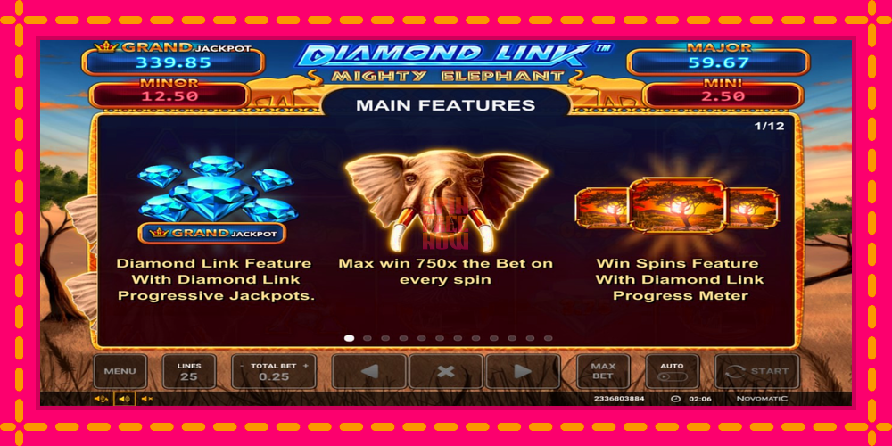 Diamond Link: Mighty Elephant hrací automat s pohodlnými bonusmi, predstaviť si 3