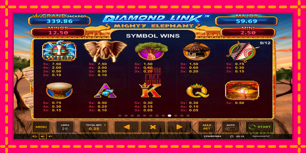 Diamond Link: Mighty Elephant hrací automat s pohodlnými bonusmi, predstaviť si 7