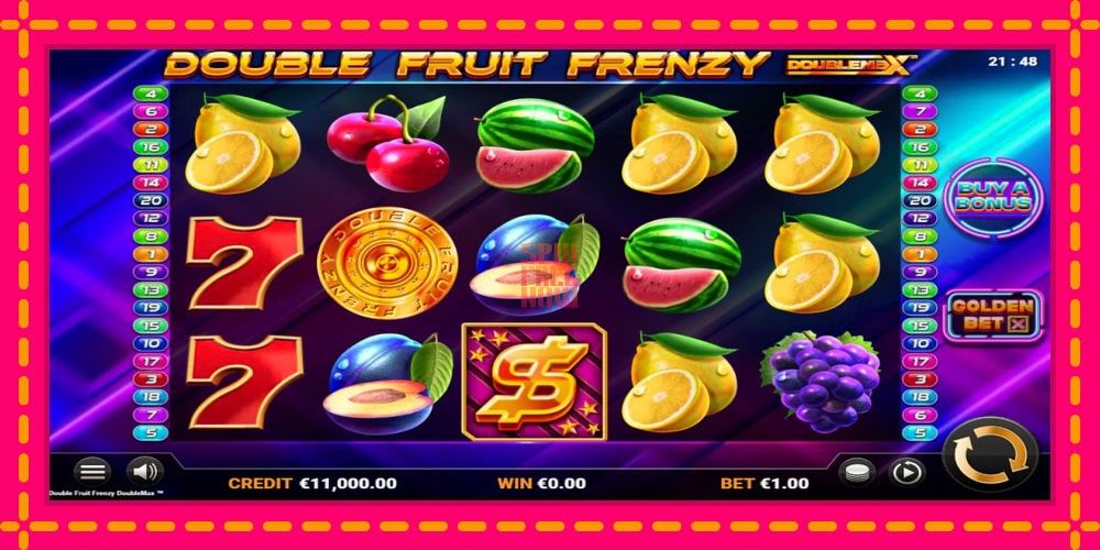 Double Fruit Frenzy DoubleMax hrací automat s pohodlnými bonusmi, predstaviť si 1