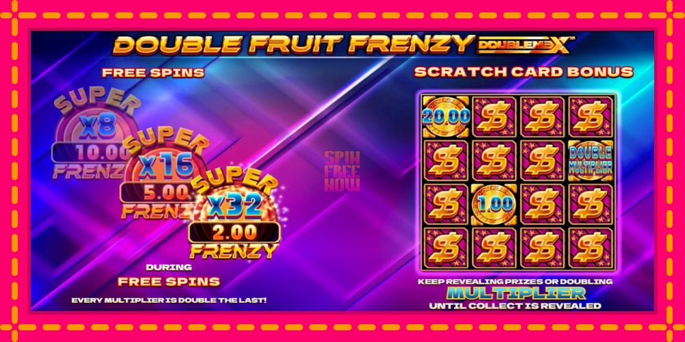 Double Fruit Frenzy DoubleMax hrací automat s pohodlnými bonusmi, predstaviť si 3