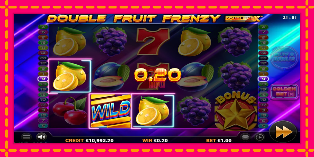 Double Fruit Frenzy DoubleMax hrací automat s pohodlnými bonusmi, predstaviť si 4