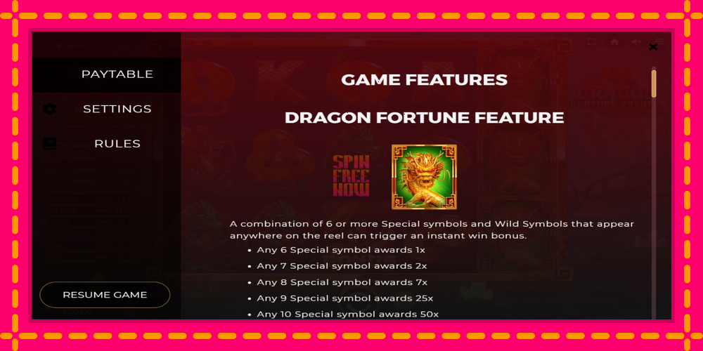 Dragon Fortune Frenzy hrací automat s pohodlnými bonusmi, predstaviť si 5