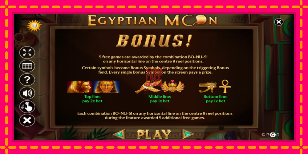 Egyptian Moon hrací automat s pohodlnými bonusmi, predstaviť si 5