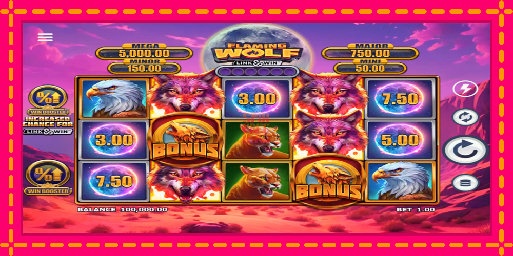 Flaming Wolf Link & Win hrací automat s pohodlnými bonusmi, predstaviť si 2