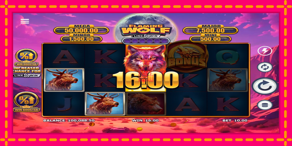 Flaming Wolf Link & Win hrací automat s pohodlnými bonusmi, predstaviť si 3