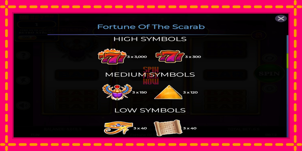 Fortune of the Scarab hrací automat s pohodlnými bonusmi, predstaviť si 5