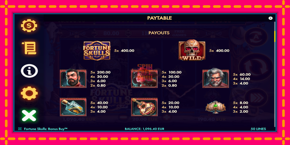 Fortune Skulls Bonus Buy hrací automat s pohodlnými bonusmi, predstaviť si 6