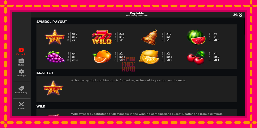 Fruit Fantasy Hold & Win hrací automat s pohodlnými bonusmi, predstaviť si 5