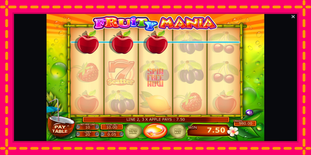 Fruity Mania hrací automat s pohodlnými bonusmi, predstaviť si 2