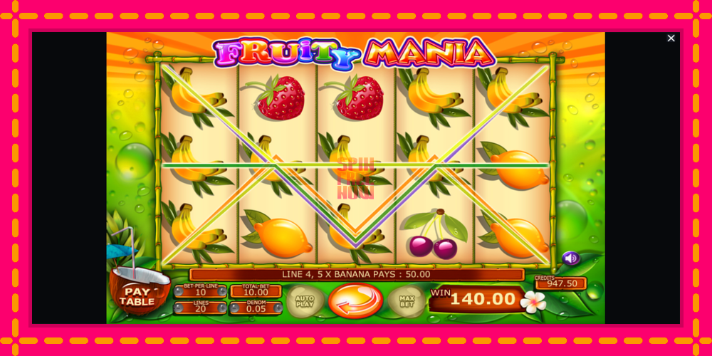 Fruity Mania hrací automat s pohodlnými bonusmi, predstaviť si 5