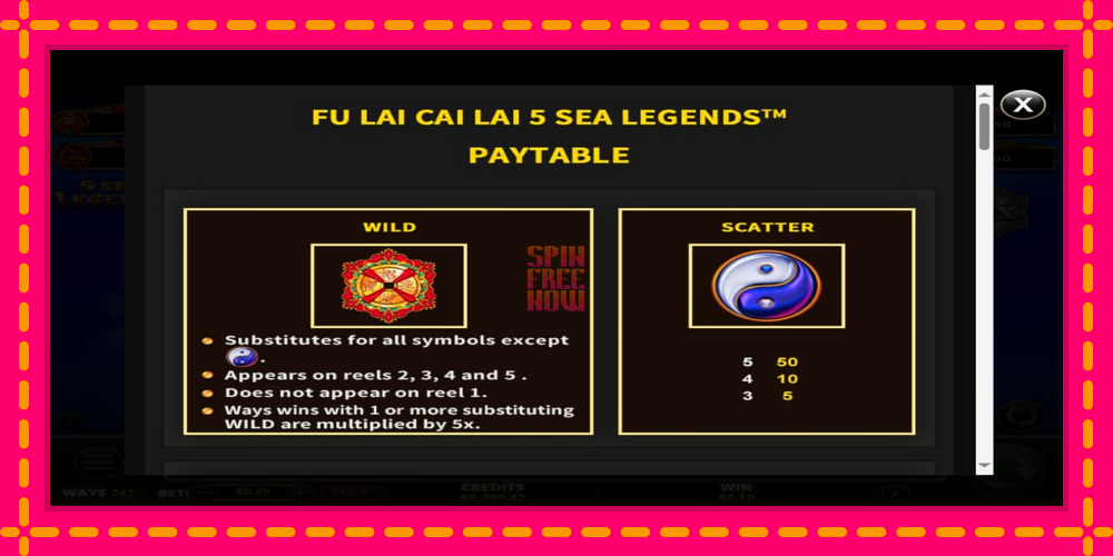 Fu Lai Cai Lai 5 Sea Legends hrací automat s pohodlnými bonusmi, predstaviť si 5