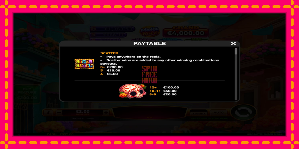 Giga Match Sugar Skull hrací automat s pohodlnými bonusmi, predstaviť si 4