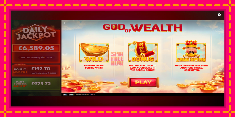 God of Wealth hrací automat s pohodlnými bonusmi, predstaviť si 1