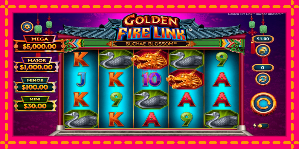 Golden Fire Link Buchae Blossom hrací automat s pohodlnými bonusmi, predstaviť si 1