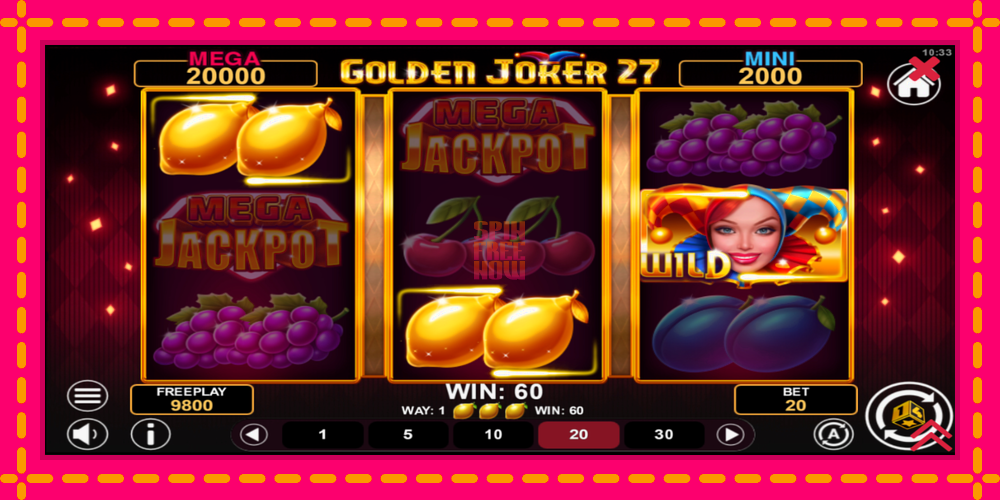 Golden Joker 27 Hold & Win hrací automat s pohodlnými bonusmi, predstaviť si 3