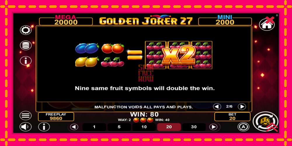 Golden Joker 27 Hold & Win hrací automat s pohodlnými bonusmi, predstaviť si 6