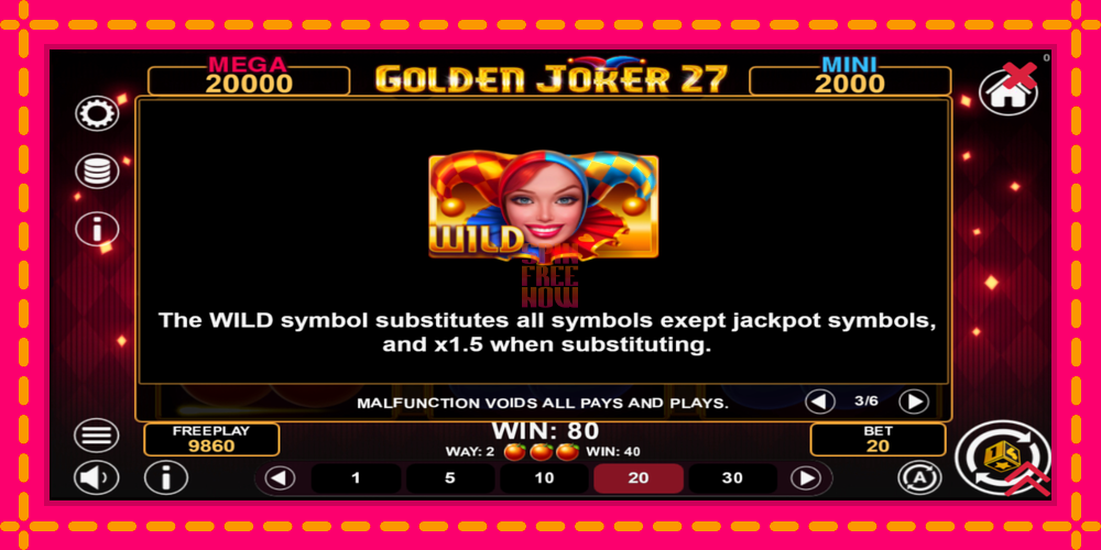 Golden Joker 27 Hold & Win hrací automat s pohodlnými bonusmi, predstaviť si 7