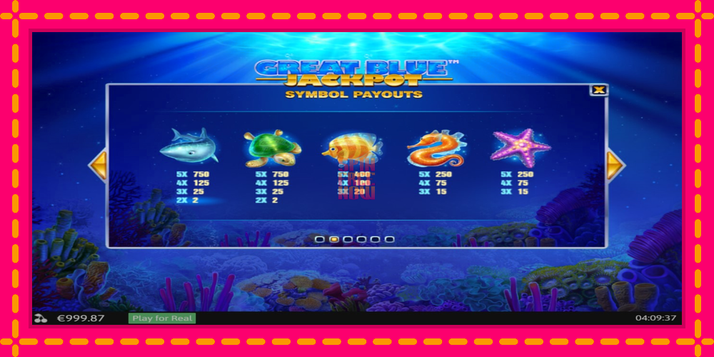 Great Blue Jackpot hrací automat s pohodlnými bonusmi, predstaviť si 5