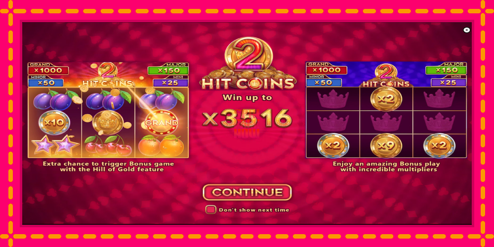 Hit Coins 2 Hold and Spin hrací automat s pohodlnými bonusmi, predstaviť si 1