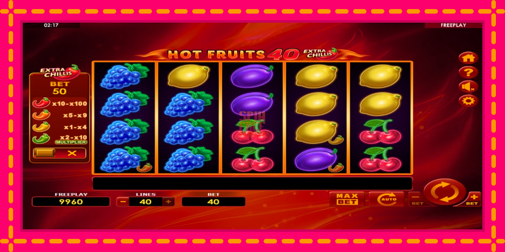 Hot Fruits 40 Extra Chillis hrací automat s pohodlnými bonusmi, predstaviť si 2