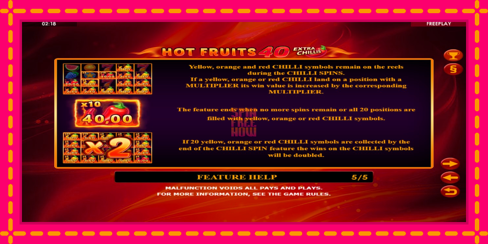 Hot Fruits 40 Extra Chillis hrací automat s pohodlnými bonusmi, predstaviť si 6